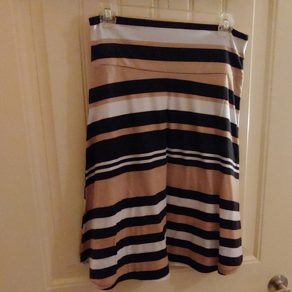 Striped A-Line Skirt